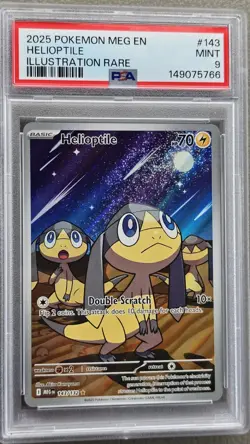 2025 POKEMON MEG EN-MEGA EVOLUTION ILLUSTRATION RARE #143 HELIOPTILE PSA 9 - Image 1