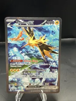 Pokemon Zapdos ex 202/165 Sv: 151 Holo Special Illustration Rare A LP - Image 1