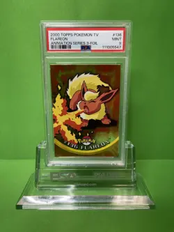2000 TOPPS POKEMON TV ANIMATION SERIES 3 136 FLAREON FOIL PSA 9 - Image 1