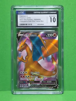 POKEMON 2020 CHAMPION'S PATH CHARIZARD V ETB PROMO SWSH050 CGC 10 - Image 1