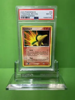 2004 POKEMON EX HIDDEN LEGENDS 59 CYNDAQUIL-REVERSE FOIL PSA 8 - Image 1