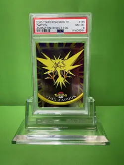 2000 TOPPS POKEMON TV ANIMATION SERIES 3 145 ZAPDOS FOIL PSA 8 - Image 1