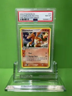 2004 POKEMON EX FIRE RED & LEAF GREEN 31 CHARMELEON-REVERSE FOIL PSA 8 - Image 1