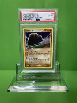 2004 POKEMON EX TEAM ROCKET RETURNS 13 PILOSWINE-REVERSE FOIL PSA 8 - Image 1