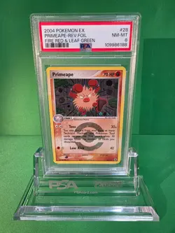 2004 POKEMON EX PRIMEAPE REVERSE FOIL FIRE RED & LEAF GREEN 28/112 PSA 8 - Image 1
