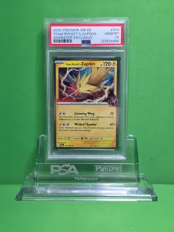 POKEMON 2025 DESTINED RIVALS TEAM ROCKET'S ZAPDOS GAMESTOP 070 PSA 10 - Image 1