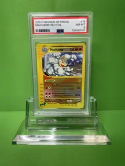 2003 POKEMON SKYRIDGE 16 MACHAMP-REVERSE FOIL PSA 8 - Image 1