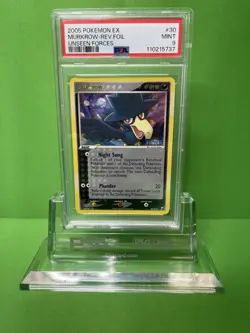 2005 POKEMON EX UNSEEN FORCES 30 MURKROW-REVERSE FOIL PSA 9 - Image 1