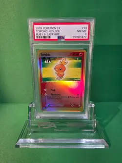 POKEMON 2003 EX RUBY & SAPPHIRE TORCHIC REVERSE FOIL 73/109 PSA 8 - Image 1