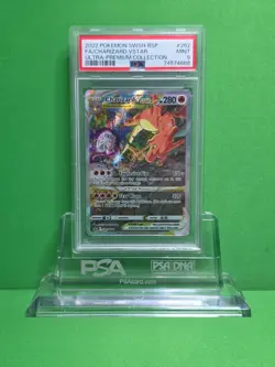 POKEMON 2022 SWSH CHARIZARD VSTAR BSP 262 PSA 9 SCRATCHED CASE - Image 1