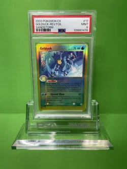 2003 POKEMON EX SANDSTORM 17 GOLDUCK-REVERSE FOIL PSA 9 - Image 1