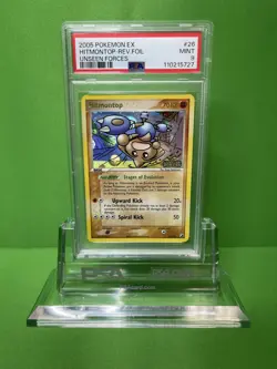 2005 POKEMON EX UNSEEN FORCES 26 HITMONTOP-REVERSE FOIL PSA 9 - Image 1