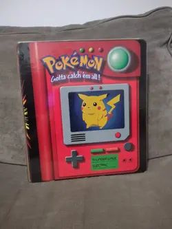 Vintage Pokemon 2" 3 Ring Binder Pikachu And Meowth - Image 1