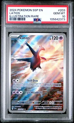 2024 POKEMON SSP EN-SURGING SPARKS ILLUSTRATION RARE #203 LATIOS PSA 10 - Image 1