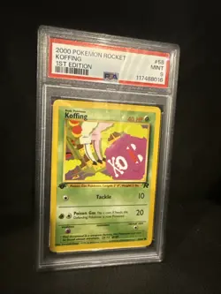2000 Pokemon Team Rocket 1st Edition Koffing 58/82 PSA 9 Mint - Image 1
