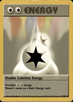 DOUBLE COLORLESS ENERGY 96/102 UNCOMMON BASE SET UNLIMITED POKEMON - Image 1