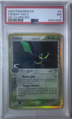 2005 Pokemon Crobat - Holo - EX Delta Species - 2/113 - PSA 7 - Image 1