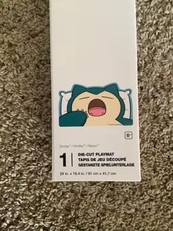 New Pokemon Center Exclusive Yawning Snorlax on Pillow Die-Cut Playmat Play Mat - Image 4