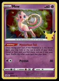 Mew Holo 011/025 Holo Rare Celebrations Pokemon - Image 1