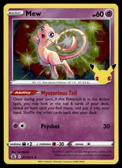 Mew Holo 011/025 Holo Rare Celebrations Pokemon - Image 1