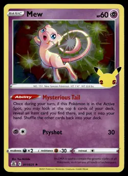 Mew Holo 011/025 Holo Rare Celebrations Pokemon - Image 1