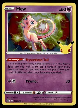 Mew Holo 011/025 Holo Rare Celebrations Pokemon - Image 1