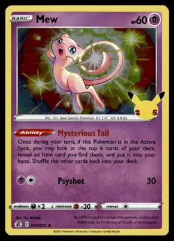 Mew Holo 011/025 Holo Rare Celebrations Pokemon - Image 1