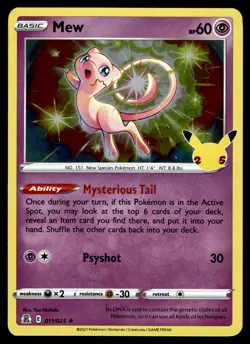 Mew Holo 011/025 Holo Rare Celebrations Pokemon - Image 1