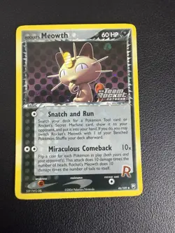 Pokemon TCG Rocket's Meowth EX Team Rocket Returns 46 Reverse Holo Uncommon NM - Image 1