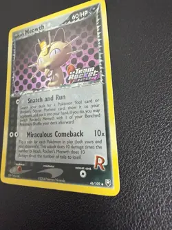 Pokemon TCG Rocket's Meowth EX Team Rocket Returns 46 Reverse Holo Uncommon NM - Image 2