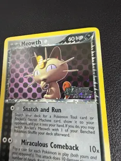 Pokemon TCG Rocket's Meowth EX Team Rocket Returns 46 Reverse Holo Uncommon NM - Image 4