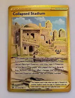 Pokemon Collapsed Stadium - 215/196 - Gold Secret Rare Holo - Full Art NM - Image 1