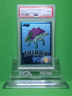 POKEMON 2000 MEIJI PROMO JAPANESE SUIKUN SUICUNE BLUE FOIL PSA 9 - Image 1