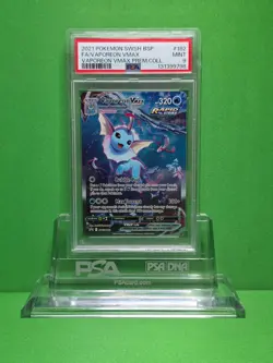 POKEMON 2021 VMAX PREM. COLL. VAPOREON VMAX FULL ART 182 PSA 9 - Image 1