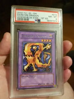 2002 Yu-Gi-Oh! LOB 1st Edition Darkfire Dragon #019 PSA 8 NM/MINT Extremely Rare - Image 2