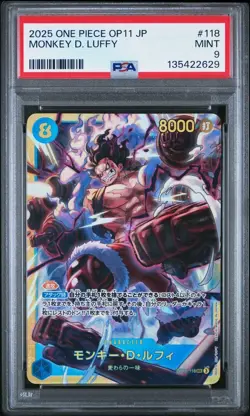 One Piece TCG-Monkey.D. Luffy PSA 9 MINT OP11-118 Sec Rare Japanese 2025 POP 19 - Image 1