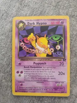 Pokemon Dark Hypno Card 26/82 Non Holo Rare Team Rocket Set Vintage WOTC 1999 MP - Image 1