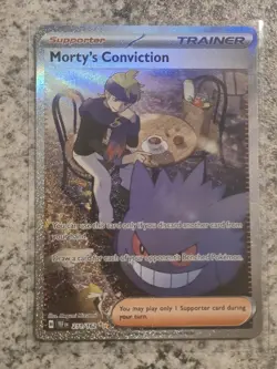 Pokemon Card Mortys Conviction 211/162 Near Mint Trainer Temporal Forces holo - Image 1