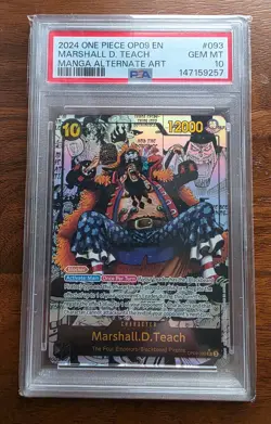 One Piece Card Game Marshall.D.Teach (Alternate Art) (Manga) OP09-093 PSA10 - Image 1