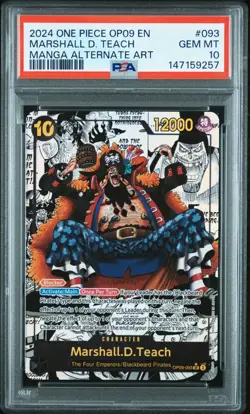 One Piece Card Game Marshall.D.Teach (Alternate Art) (Manga) OP09-093 PSA10 - Image 3