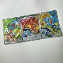 Pokemon 30th Year Anniversary First Illustration Kanto Starters Promo Card - Image 1