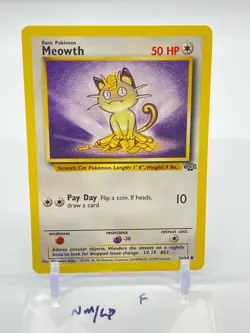 1999 MEOWTH - NM/LP 56/64 JUNGLE Pokemon Card WOTC COMMON - Image 3