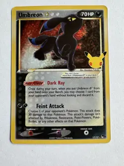 Pokemon TCG Umbreon Gold Star 17/17 Celebrations Classic Collection Holo MINT NM - Image 1