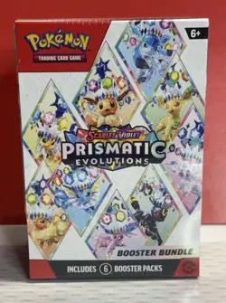 Pokemon TCG Scarlet & Violet Prismatic Evolutions Booster Bundle 6 Packs- Sealed - Image 1