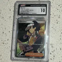 Pokemon TCG Giacomo Ultra Rare Trainer Holo 252/193 Sv02 Paldea Evolved CGC 10 - Image 1