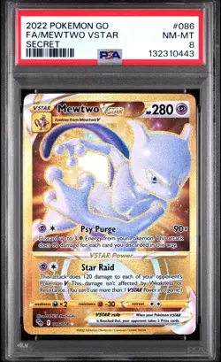 Pokemon TCG Mewtwo Vstar 086/078 Pokemon GO Secret Rare PSA 8 - Image 1