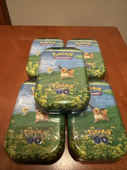 5x Pokemon GO Eevee Mini Tins Sealed Booster Packs - Image 3