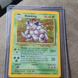 Pokemon TCG Nidoking Base Set Holo Rare 11/102 90 HP English Wizards 1999 - Image 1