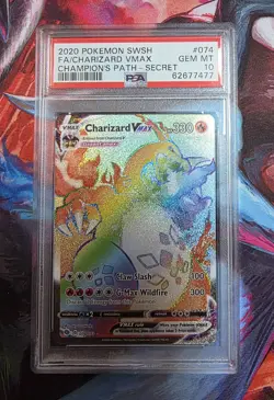 2020 Charizard VMAX Rainbow 074/073 Champion’s Path PSA 10 Gem Mint Pokemon - Image 1