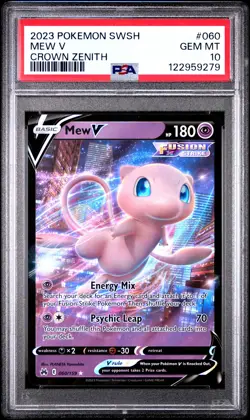 2023 POKEMON SWORD & SHIELD CROWN ZENITH #060 MEW V PSA 10 - Image 1